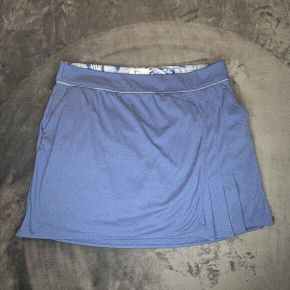 Greg Norman Sz XL Blue Golf Skort Skirt Sport Active ML75 Pleated Pull On 0218 - Picture 2 of 12